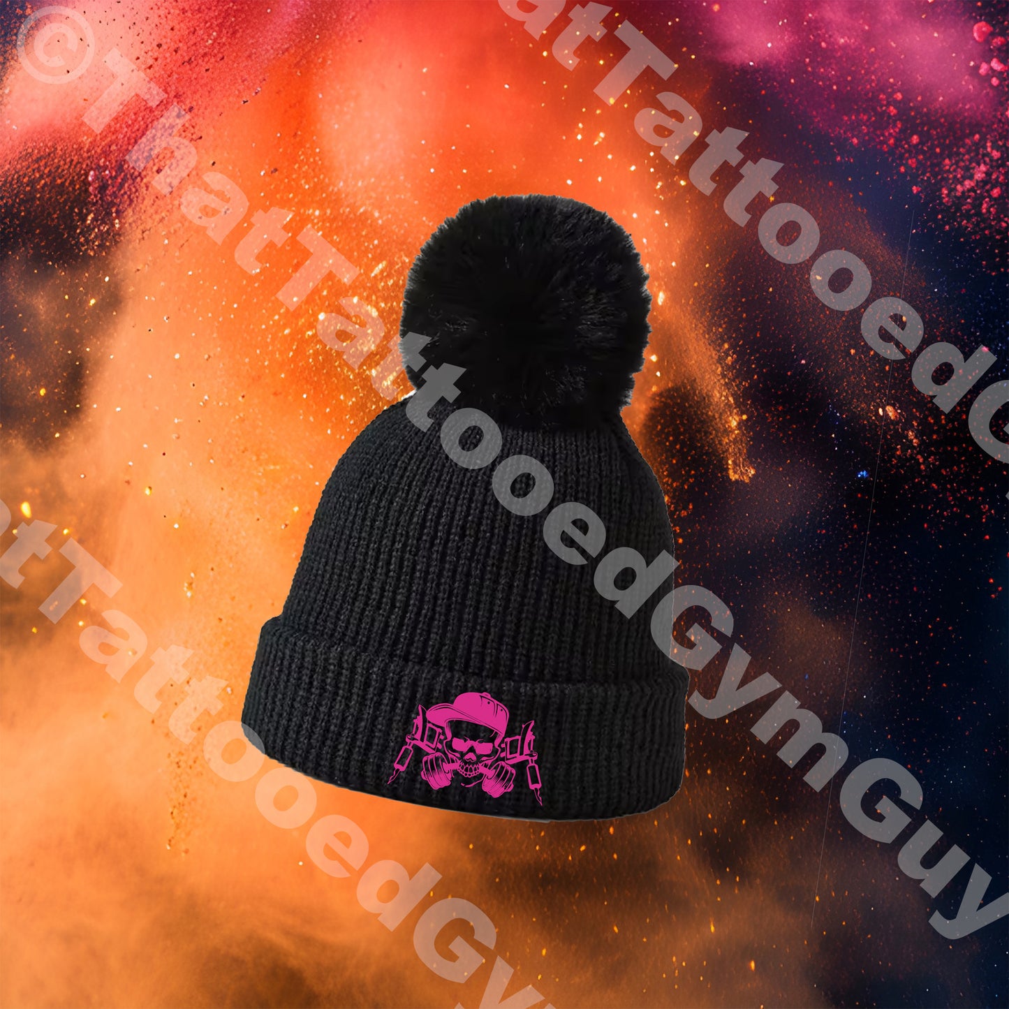 Bobble Hat Black/Pink