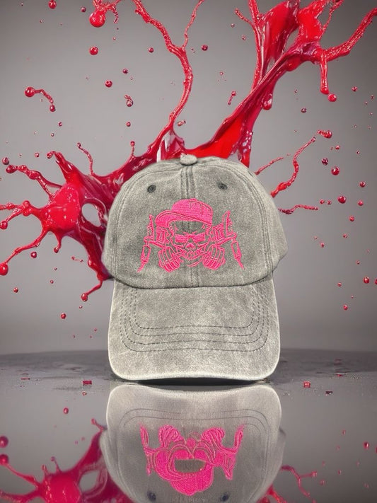 Stonewash Hat : Grey/Pink 🧢