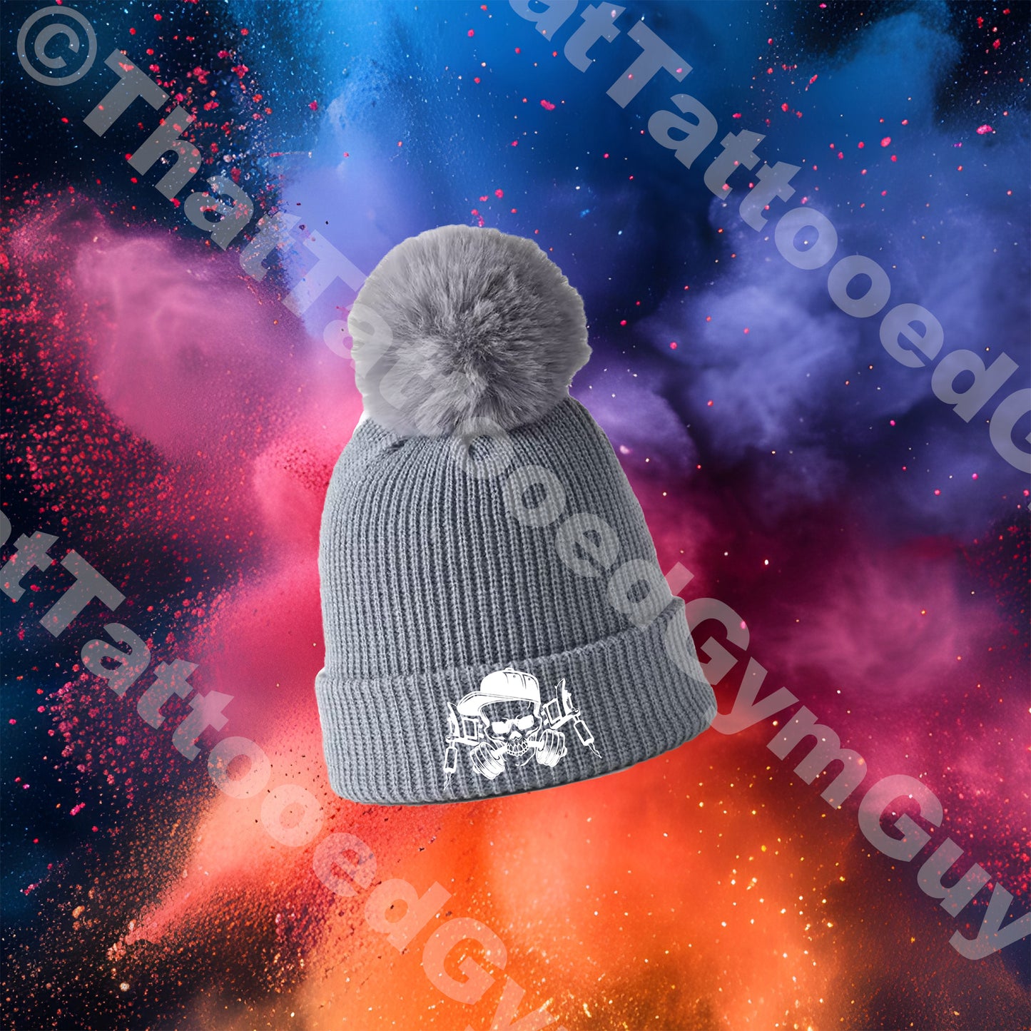 Bobble Hat Grey/White