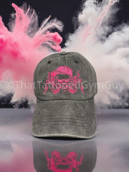 Stonewash Hat : Black/Pink 🧢